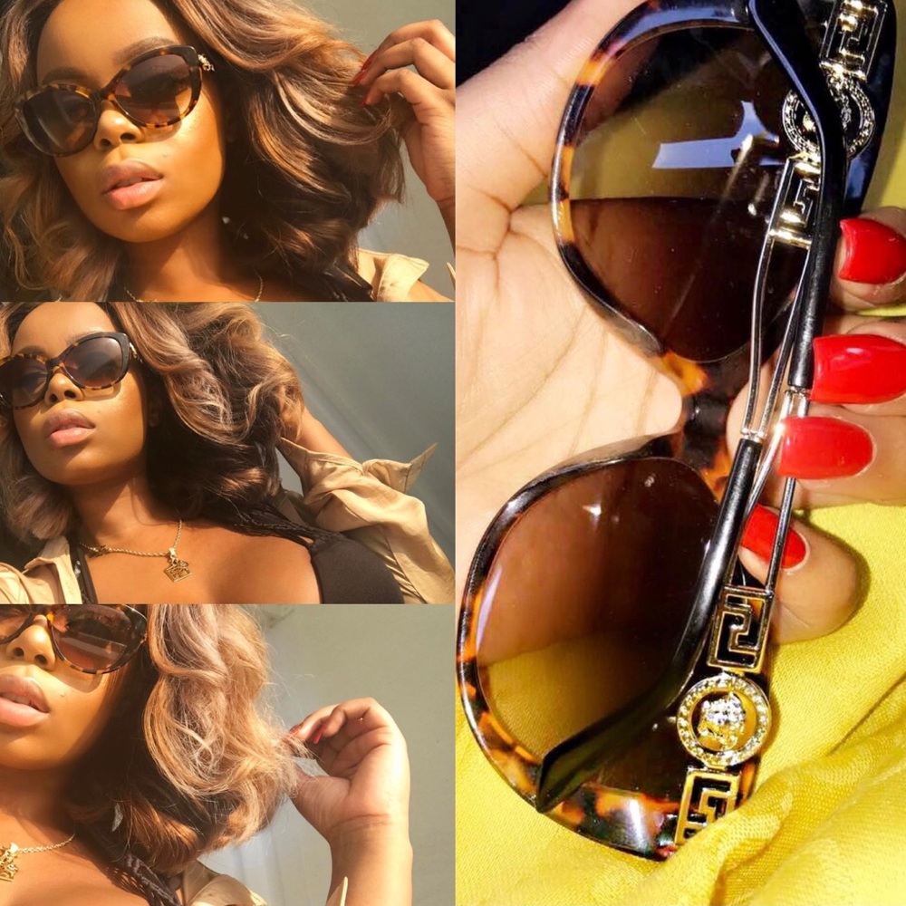 Versace Havana Brown Gradient Cat Eye Sunglasses - Picture 8 of 9